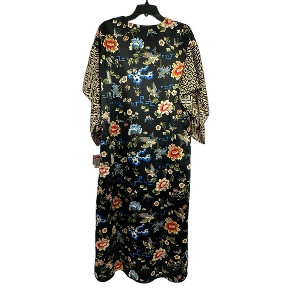 NWT Natori Black Floral Zip Caftan, Size M - Picture 2 of 13